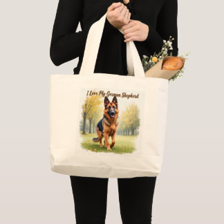 Tote Grande Eu Amo Minha Bolsa Jumbo de Cachorro Alemão