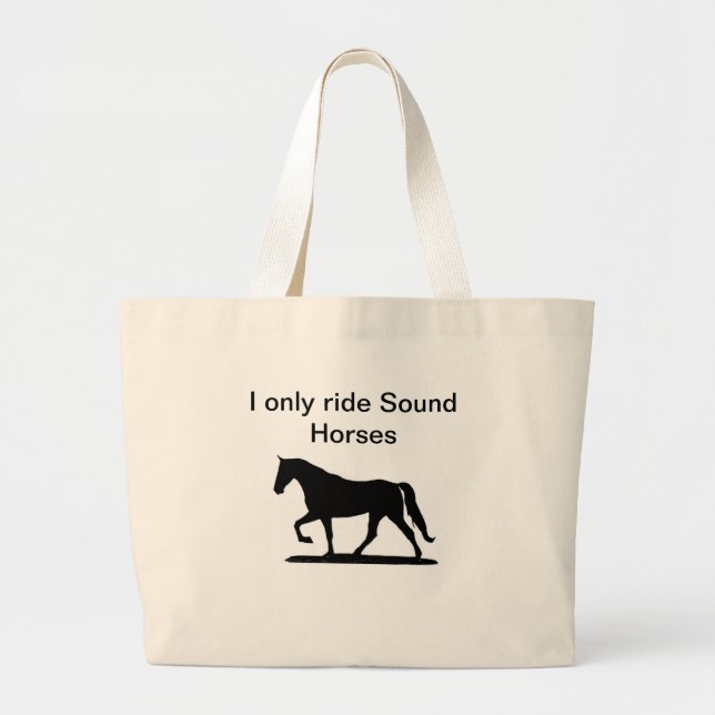 Tote Grande Eu só monto bolsa de Cavalos de Som (Frente)