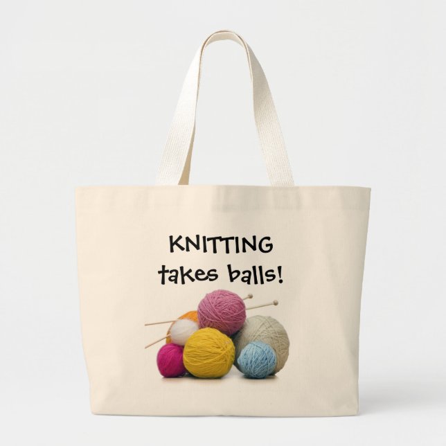Tote Grande Fazer malha toma bolas! O bolsa (Frente)
