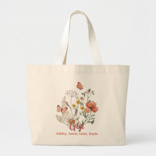 Tote Grande Gigi Wildflower Floral Personalizado Ba Bolsa