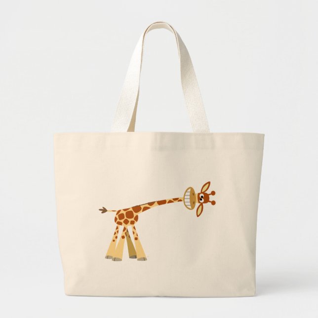 Tote Grande Hee Hee!! bolsa de girafa de desenho animado (Frente)