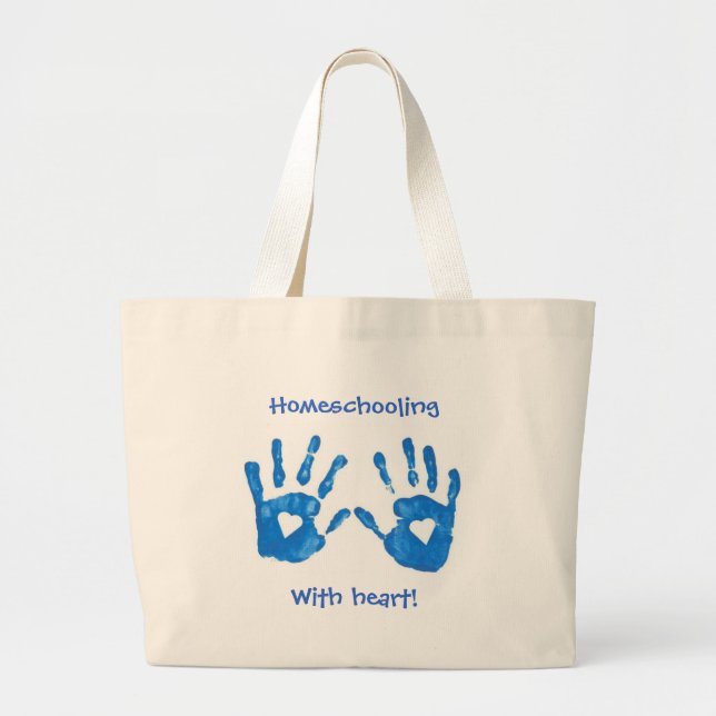 Tote Grande Homeschooling com o bolsa do coração (Frente)