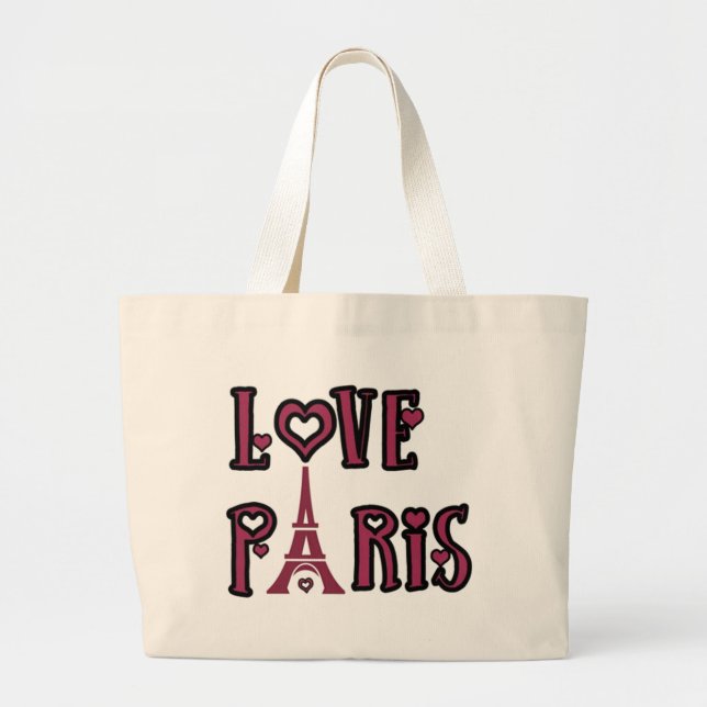 Tote Grande Jumbo Bolsa - Love Paris (Frente)