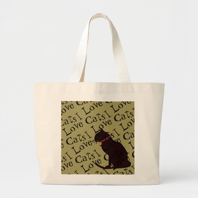 Tote Grande Jumbo I Love Cats Moss Graphic Bolsa (Frente)