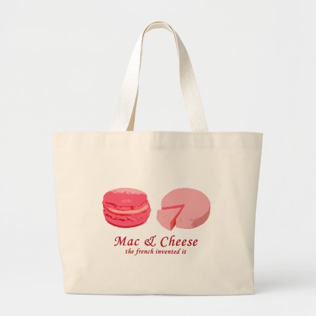 Tote Grande Macaron & bolsa da compra do queijo (Frente)