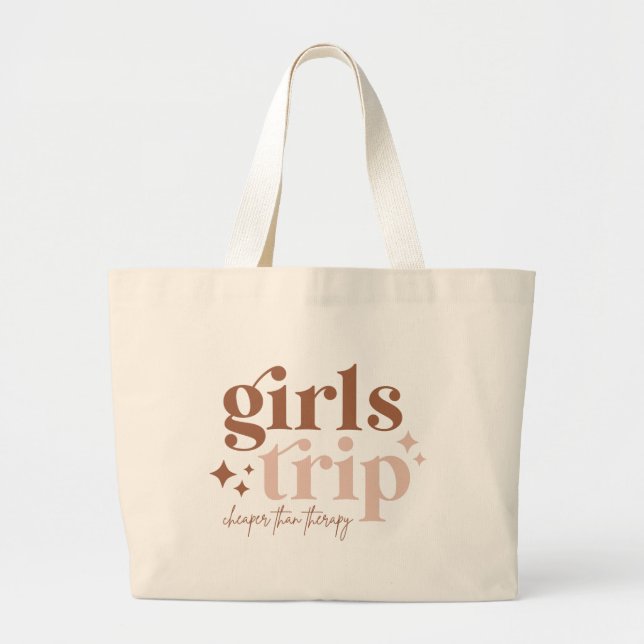 Tote Grande Meninas Viajam mais barato do que a bolsa de boas- (Frente)