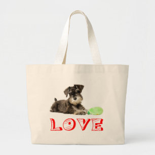 Tote Grande Miniatura Schnauzer Puppy Cães Vermelho Bolsa