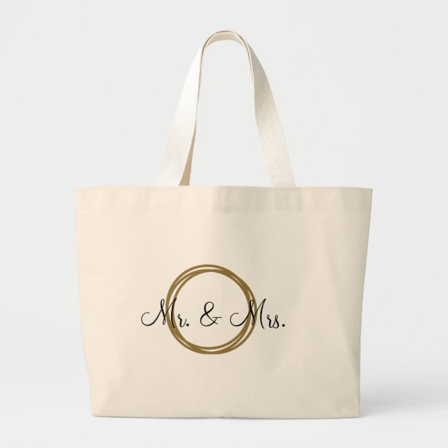 Tote Grande MR & SRA. bolsa de BANDA Dourada (Frente)