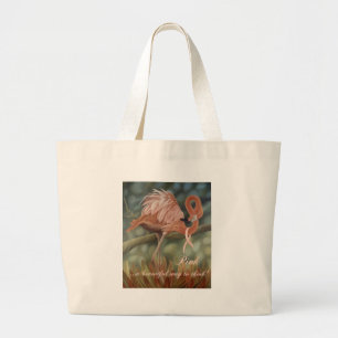 Tote Grande O bolsa cor-de-rosa de pensamento do flamingo