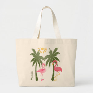 Tote Grande O bolsa cor-de-rosa personalizado da praia do