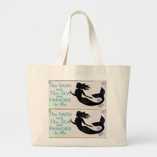 Tote Grande o bolsa da praia da areia e da sereia do mar