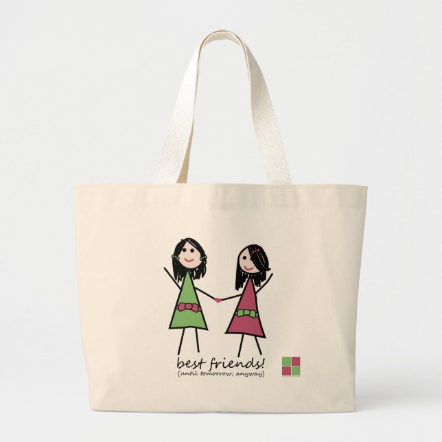 Tote Grande O bolsa da praia dos "melhores amigos" (Frente)