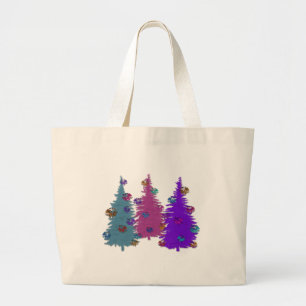 Tote Grande O bolsa das canvas de Pinecones do Natal