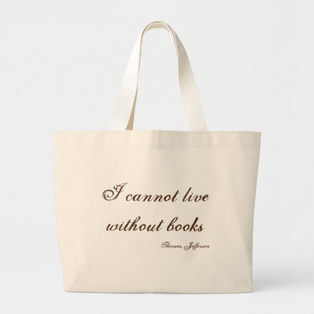 Tote Grande O bolsa das citações de Thomas Jefferson (Frente)