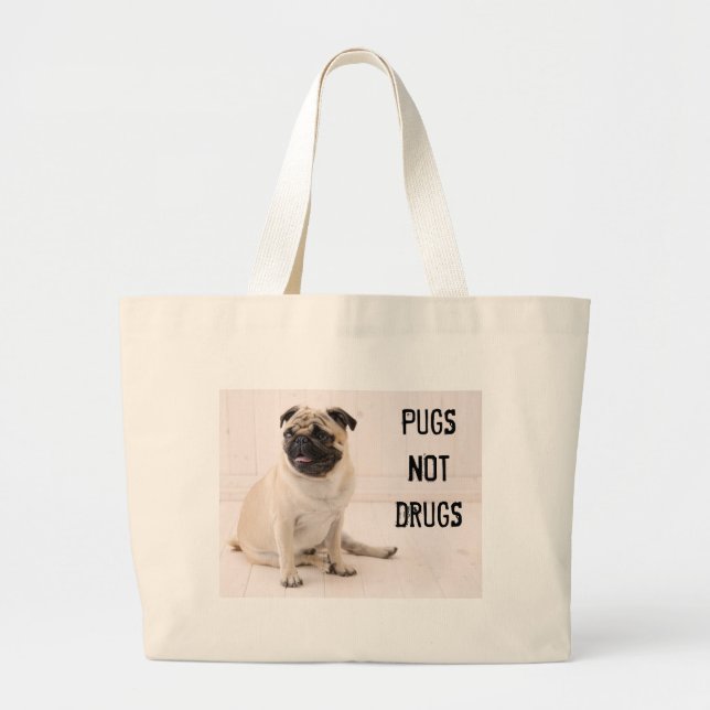 Tote Grande O bolsa das drogas dos Pugs não (Frente)