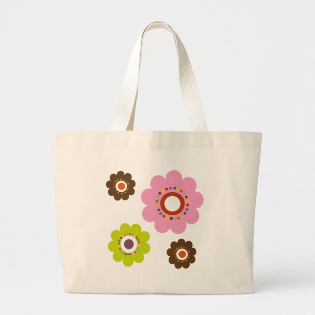 Tote Grande O bolsa de flower power ou a bolsa de compra de (Frente)