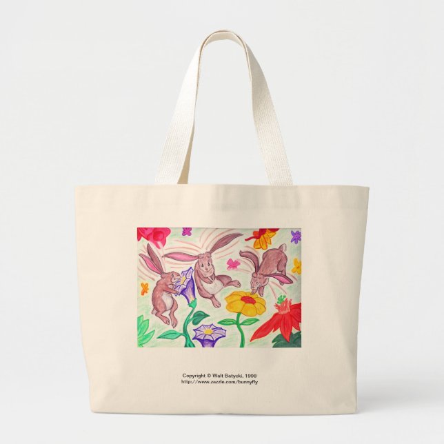 Tote Grande O bolsa do coelho do colibri (Frente)