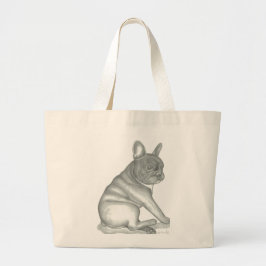 Tote Grande O bolsa do esboço do buldogue francês