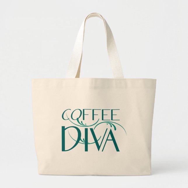 Tote Grande O bolsa do jumbo da diva do café (Frente)