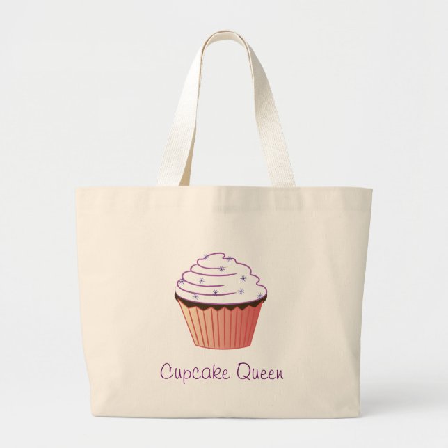 Tote Grande O bolsa do jumbo da rainha do cupcake (Frente)