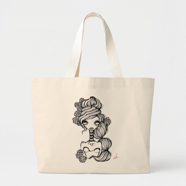Tote Grande O bolsa do jumbo do Doily (Frente)