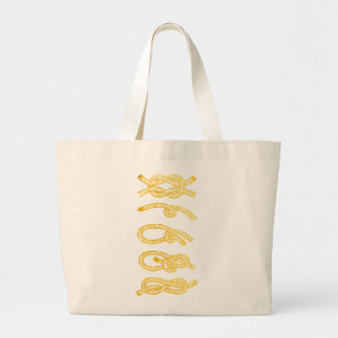 Tote Grande O bolsa Dourado náutico da corda