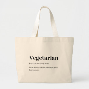 Tote Grande O bolsa engraçado da descrição do vegetariano