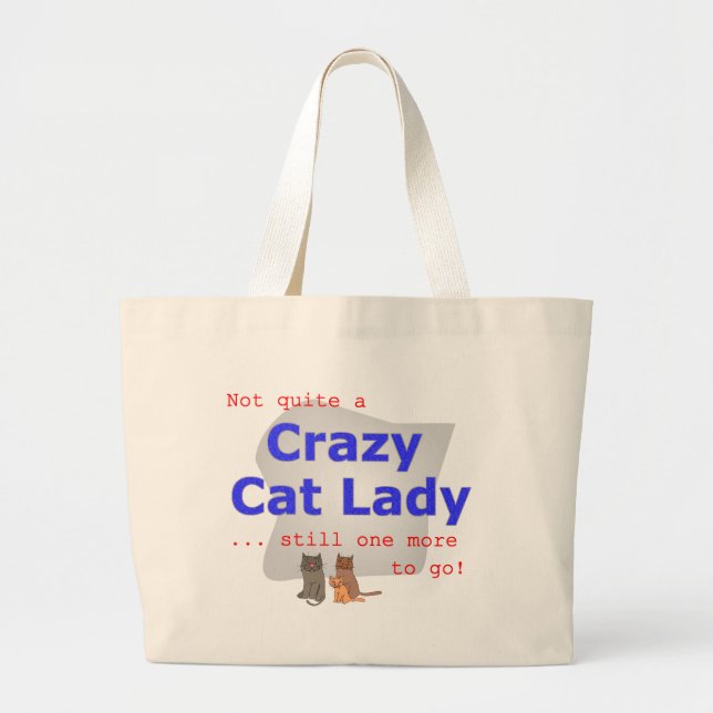 Tote Grande O bolsa louco da senhora do gato (Frente)