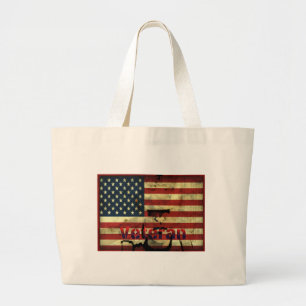 Tote Grande O bolsa patriótico das canvas do veterano da