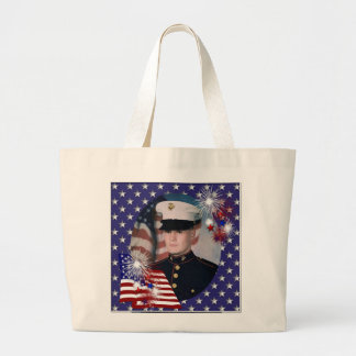 Tote Grande O bolsa patriótico do quadro do KRW - azul marinho