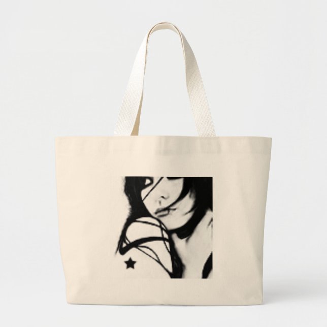 Tote Grande O bolsa preto e branco (Frente)