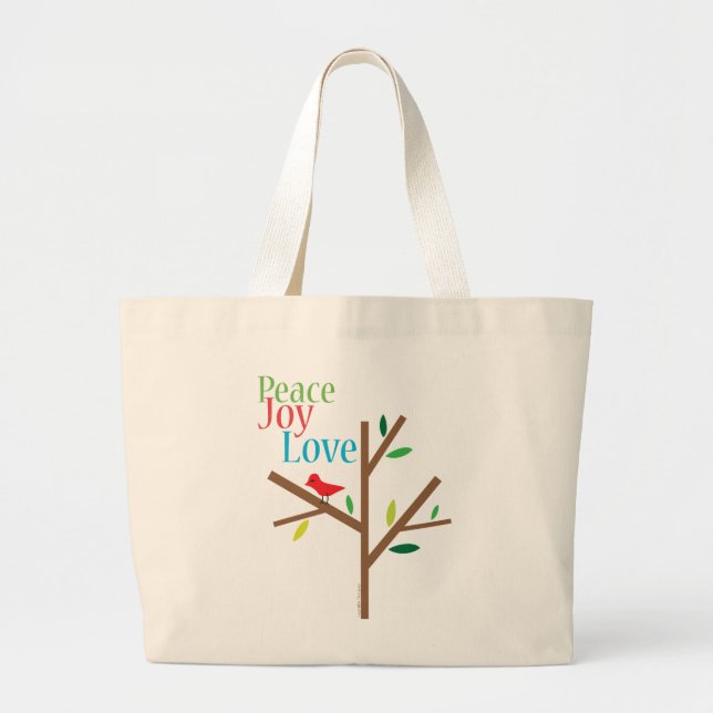 Tote Grande Peace Joy Love Holiday Bolsa (Frente)