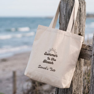Tote Grande Retro Summer é a Bolsa de Praia com Nome Personali