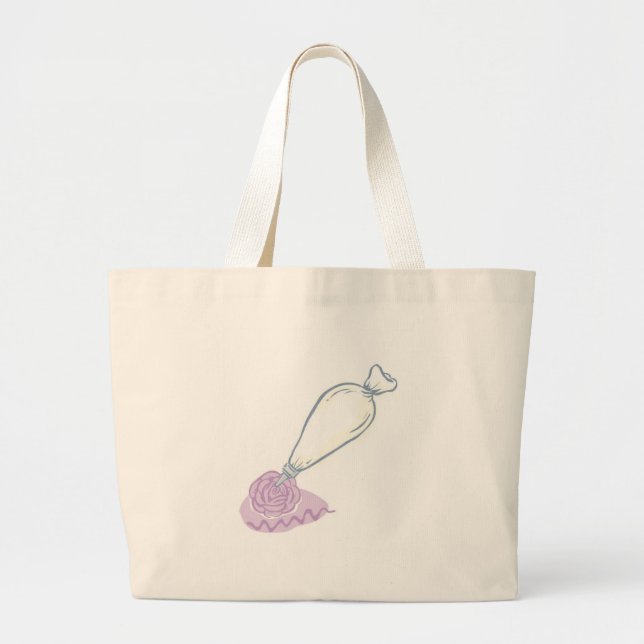 Tote Grande Rosa de lavanda e bolsa de pastelaria (Frente)
