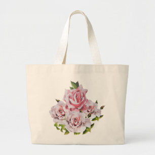 Tote Grande Rosas esculturais em um Bolsa jumbo