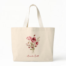 Saca Floral Fofo Nome de Flores Selvagens Bolsa de