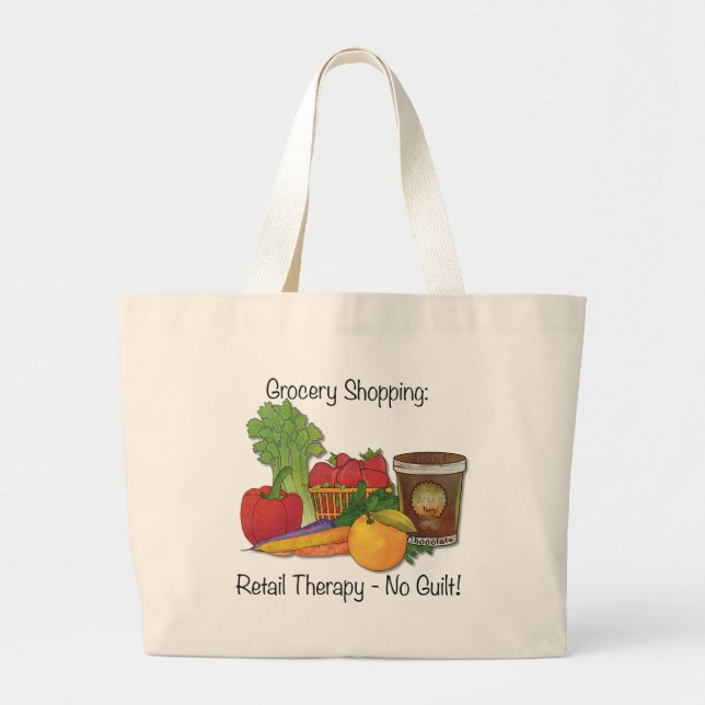 Tote Grande Saco de Bolsa da Grocery reutilizável com senso de (Frente)