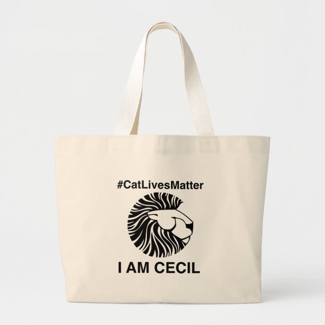Tote Grande Saco de bolsa liso do #CatLivesMatter (Frente)