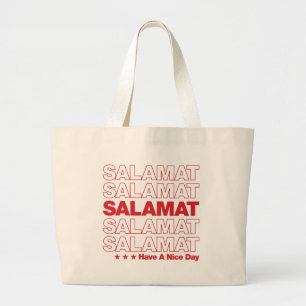 Tote Grande Salamat "obrigado você" design da bolsa de compra