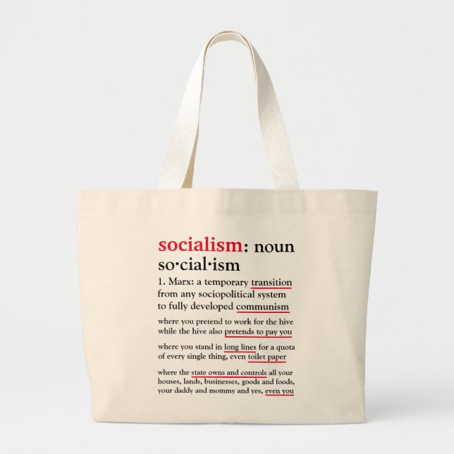 Tote Grande Socialismo definido como Jumbo bolsa (Frente)