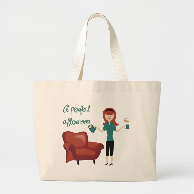 Tote Grande Um bolsa perfeito do livro da tarde (Frente)