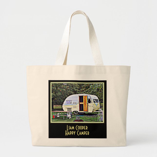 Tote Grande Vintage Camper Bolsa (Frente)