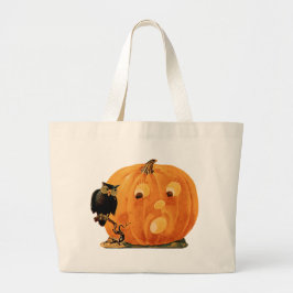 Tote Grande Vintage Jack O Lantern & Owl Bolsa