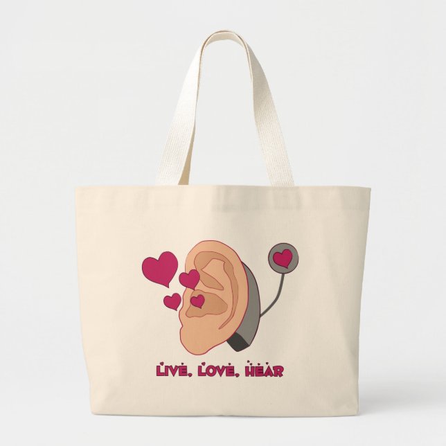 Tote Grande Viva, ame, ouça o bolsa (Frente)
