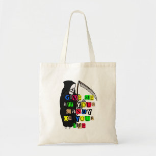 Tote Grim Reaper Dá-Me O Bolsa De Nota De Ransom, ZSSPG