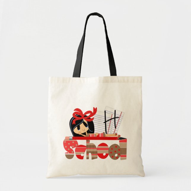 Tote H Monograma Bolsa de Orçamento da Escola (Frente)