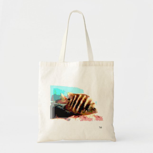 Tote Hawaiin Striped Fish Beach Bolsa (Frente)