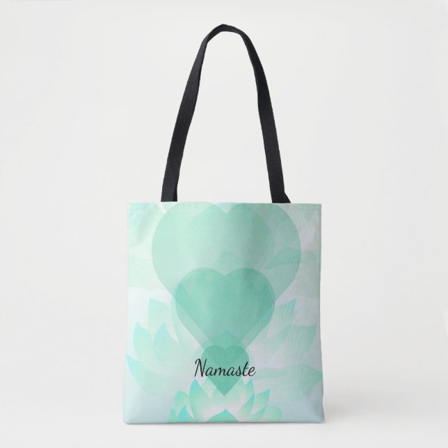 Tote Heart Chakra Lotus Namaste Bolsa 2 (Frente)