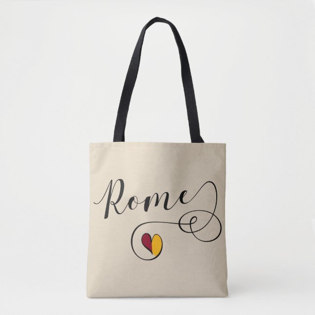Tote Heart Roma Flag Bolsa de compra, Italiano (Frente)