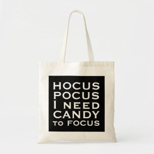 Tote HOCUS POCUS Preciso de doces para focar a bolsa de